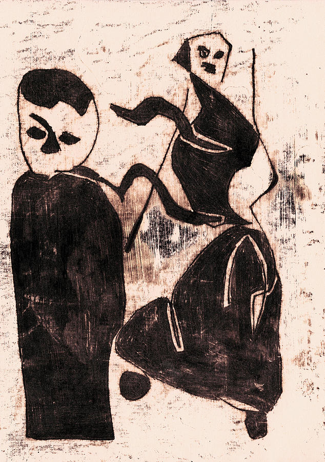 Black Ivory 1 Original Dancing Dancer Drawing by Edgeworth Johnstone