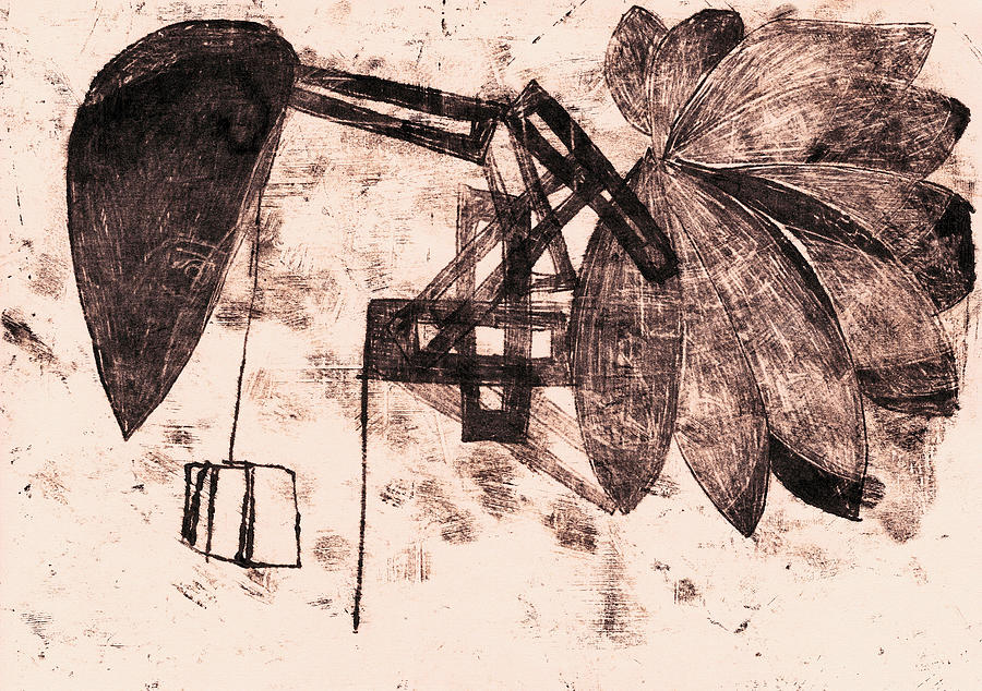 Black Ivory 1 Original Feathered Crane Drawing by Edgeworth Johnstone