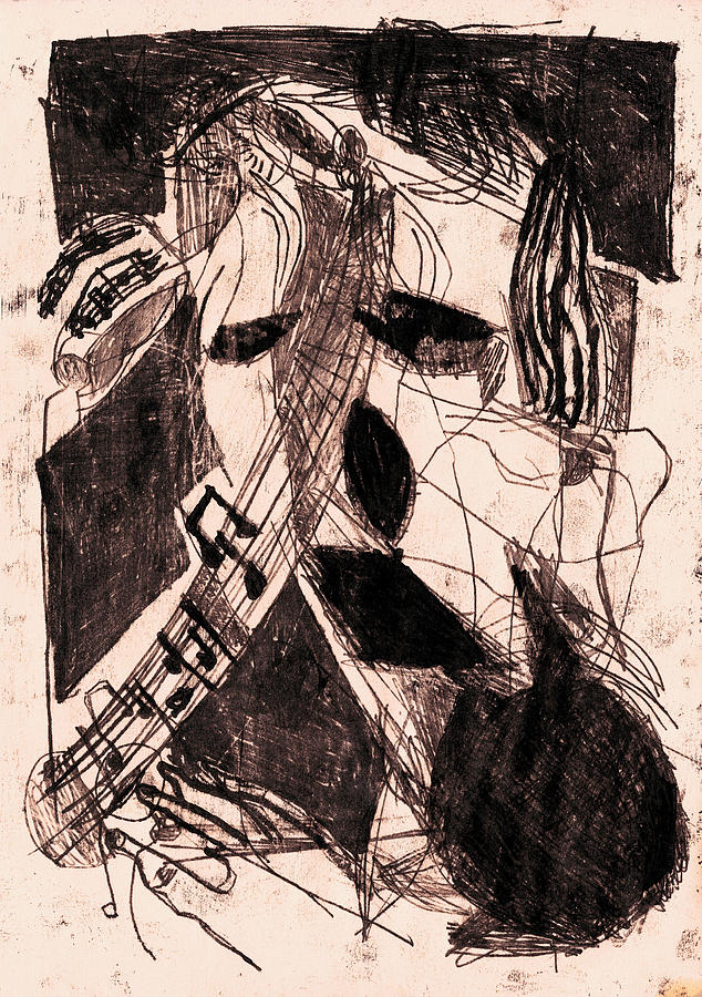 Black Ivory 1 Original Musician Drawing by Edgeworth Johnstone