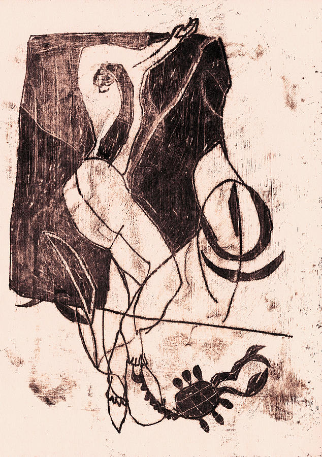 Black Ivory 1 Original Scorpion Drawing by Edgeworth Johnstone