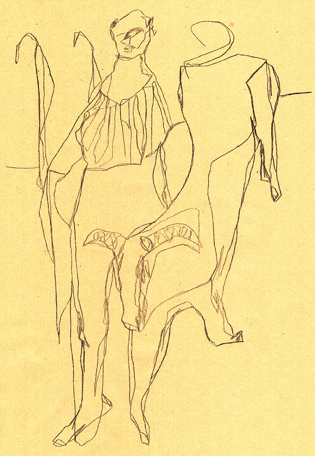 Black Ivory 2 Yellow paper 1 Drawing by Edgeworth Johnstone