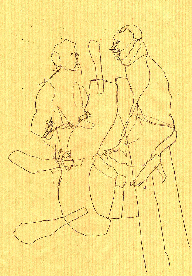 Black Ivory 2 Yellow paper 2 Drawing by Edgeworth Johnstone