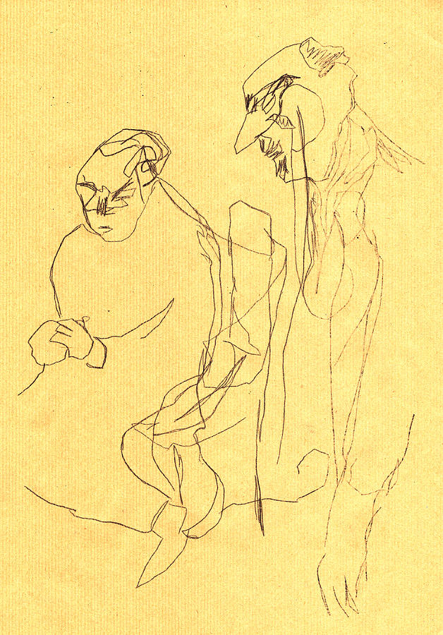 Black Ivory 2 Yellow paper Drawing by Edgeworth Johnstone