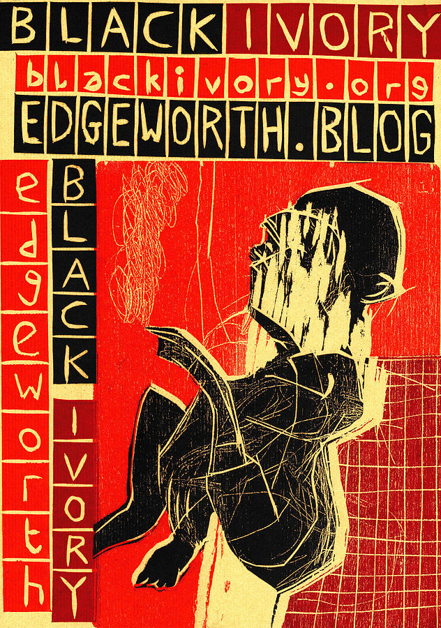 Black Ivory Smoker on a Rug Relief by Edgeworth Johnstone