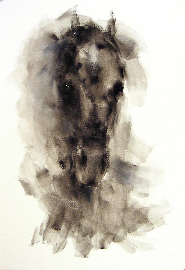 The Dark Horse Painting by Janette Lockett