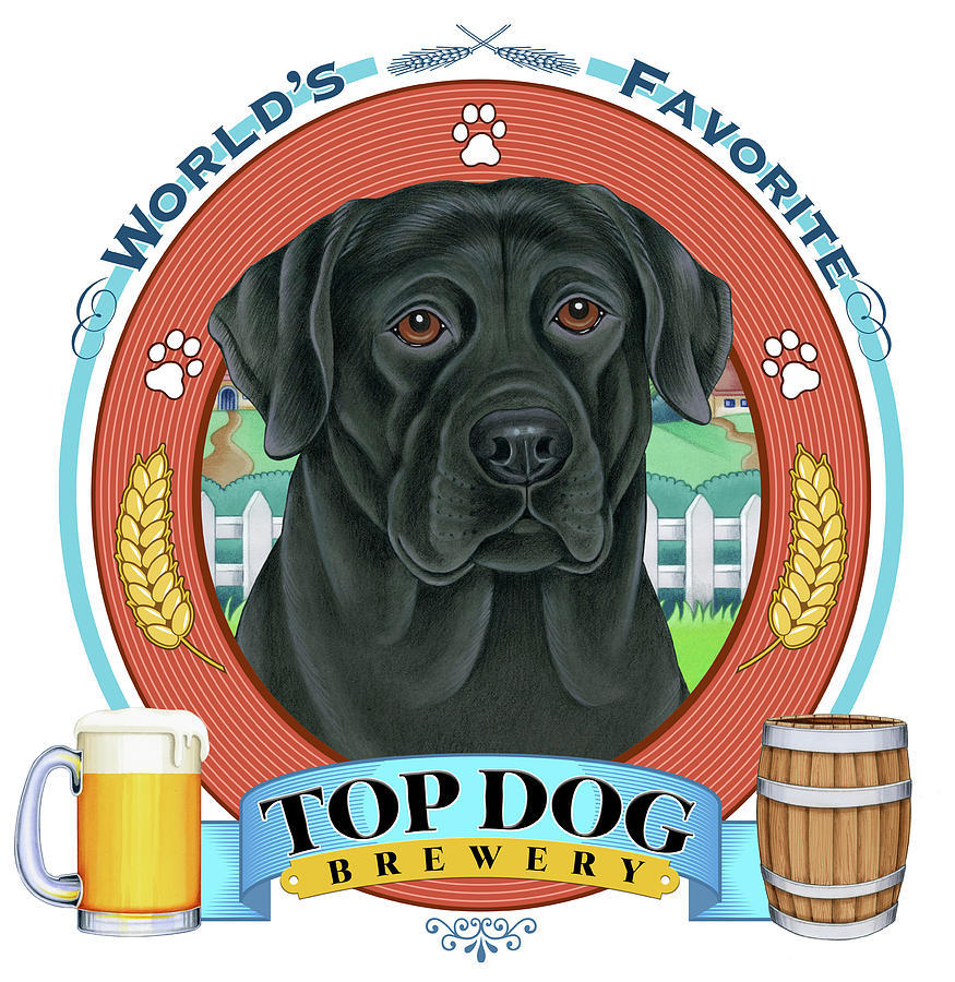 Black Labrador Beer Label Mixed Media by Tomoyo Pitcher Fine Art America