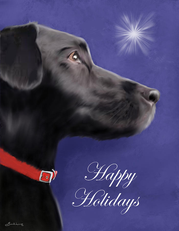 Black Labrador Retriever - Happy Holidays by Sannel Larson Black Labrador Retriever - Happy Holidays by Sannel Larson