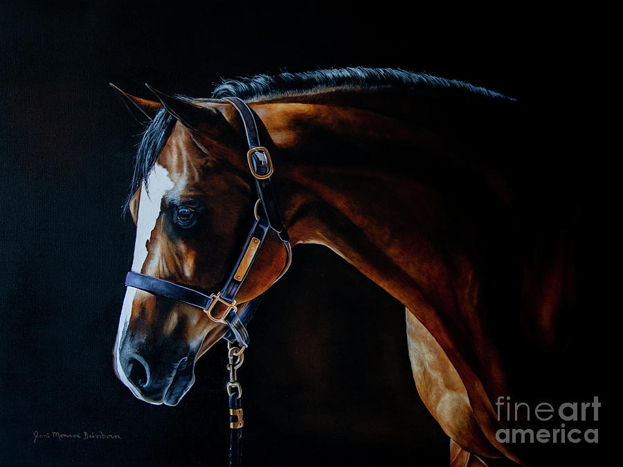 Horse Painting - The Black Lead by Joni Beinborn