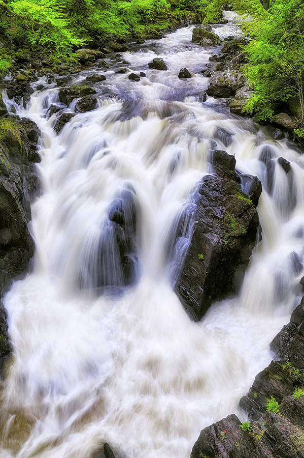 Black Linn Falls at the Hermitage - Perthshire Scotland - Waterfall Photograph by Jason Politte