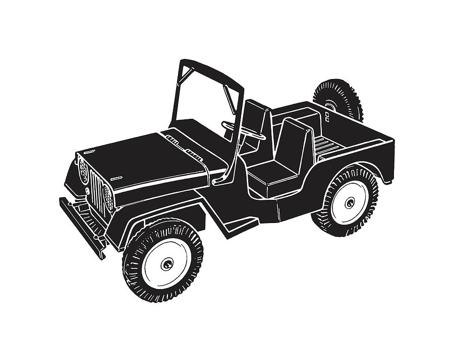 Black offroad jeep Drawing by CSA Images Pixels