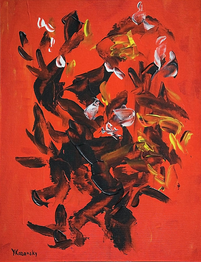 Black on Red Abstract by Yulia Kazansky Black on Red Abstract by Yulia Kazansky