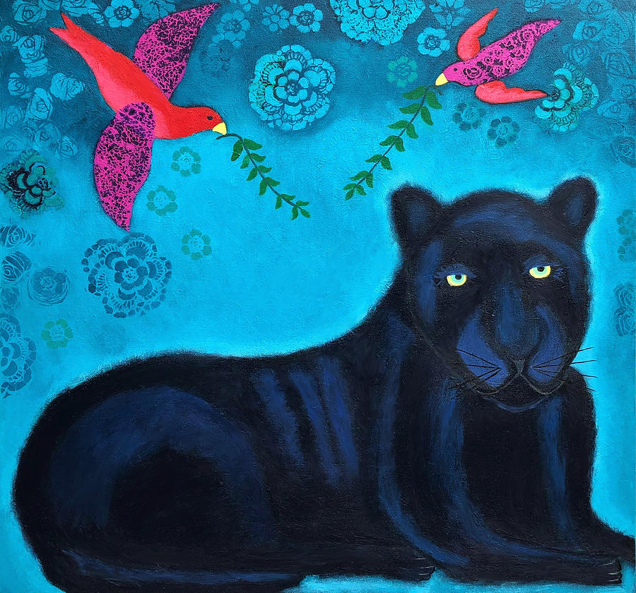 Black Panther Painting by Sue Gurland
