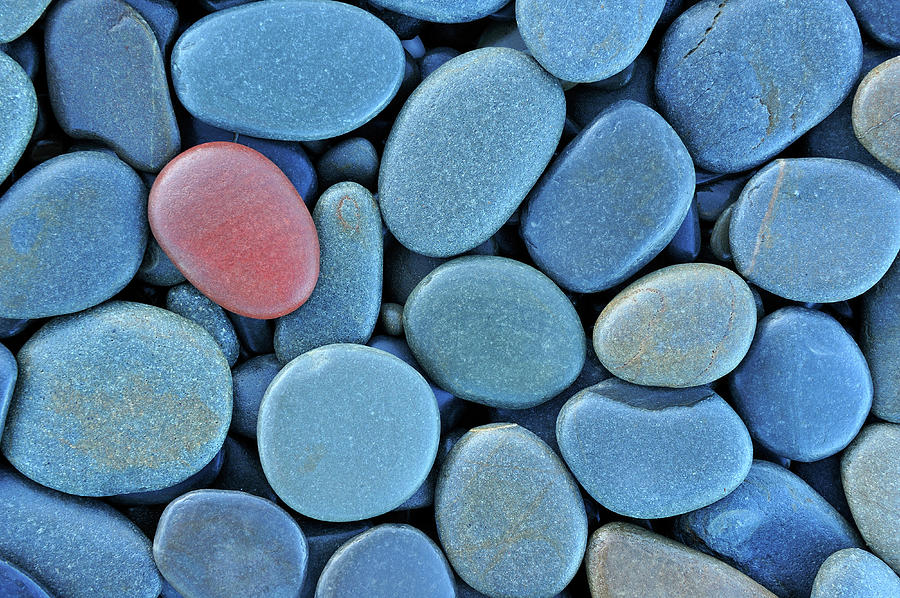 Black Pebbles On The Beach Photograph by Yves Adams