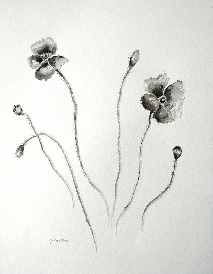 Black Poppies Painting by Claudette Carlton
