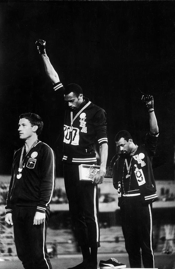 Black And White Photograph - Black Power Salute At Olympic Games by John Dominis