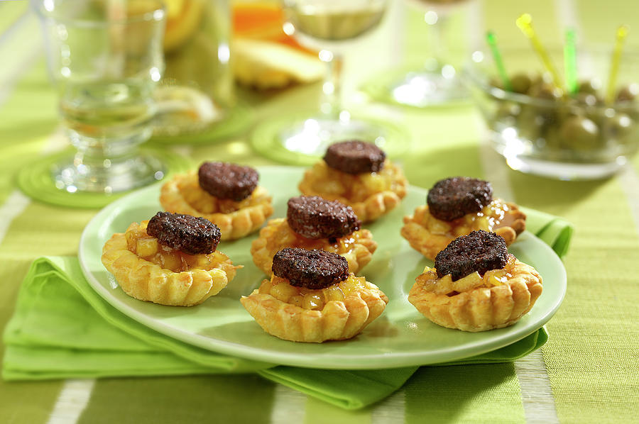 Black Pudding And Apple Flaky Pastry Appetizers Photograph by Bertram