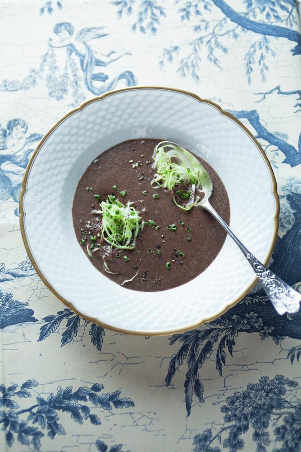 Black Pudding Soup With Pointed Cabbage Photograph by Joerg Lehmann