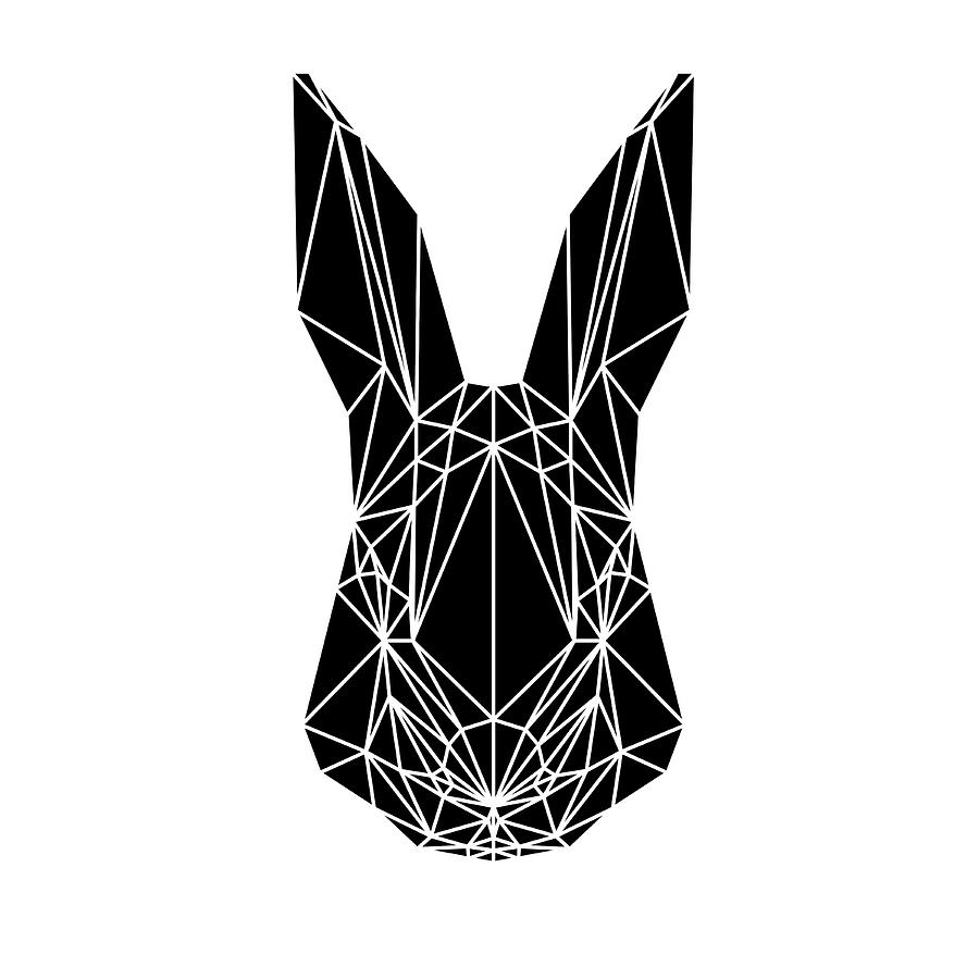 Nature Digital Art - Black Rabbit by Naxart Studio