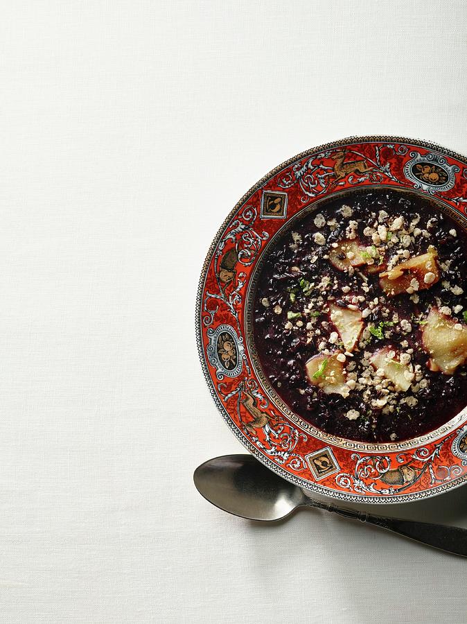Black Rice Dessert With Apple And Lime Photograph by Rene Comet