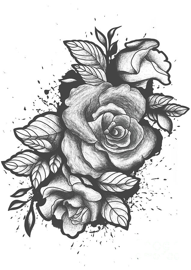 Black Roses Design Digital Art By Marian Petcu