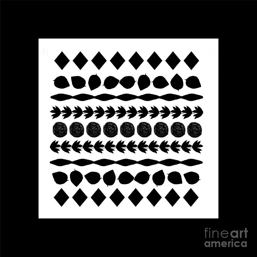 Black Silhouette Motif for Pillows Digital Art by Delynn Addams