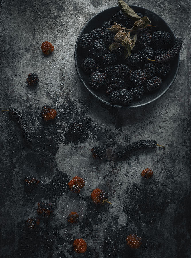 Still Life Photograph - Black Strawberry by Farid Kazamil
