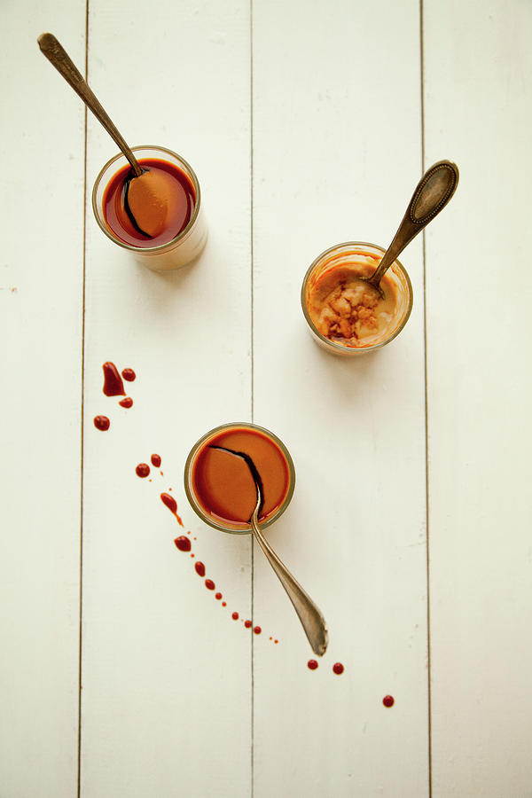 Black Tea Caramel Pudding Photograph by Feryersan