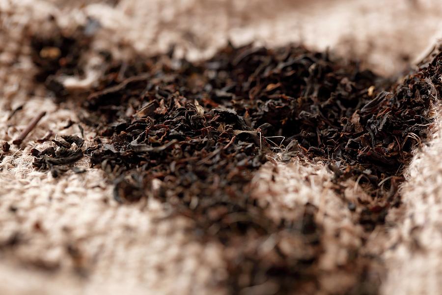 Black Tea On A Jute Cloth close Up Photograph by Petr Gross