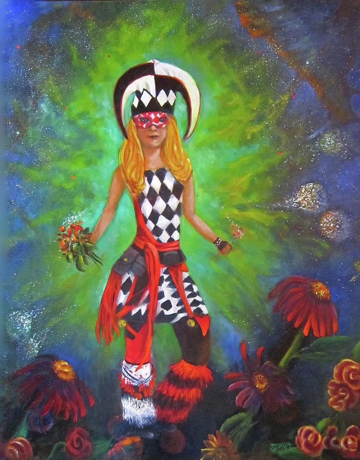 Black, White and Red Faire Painting by Sherry Strong
