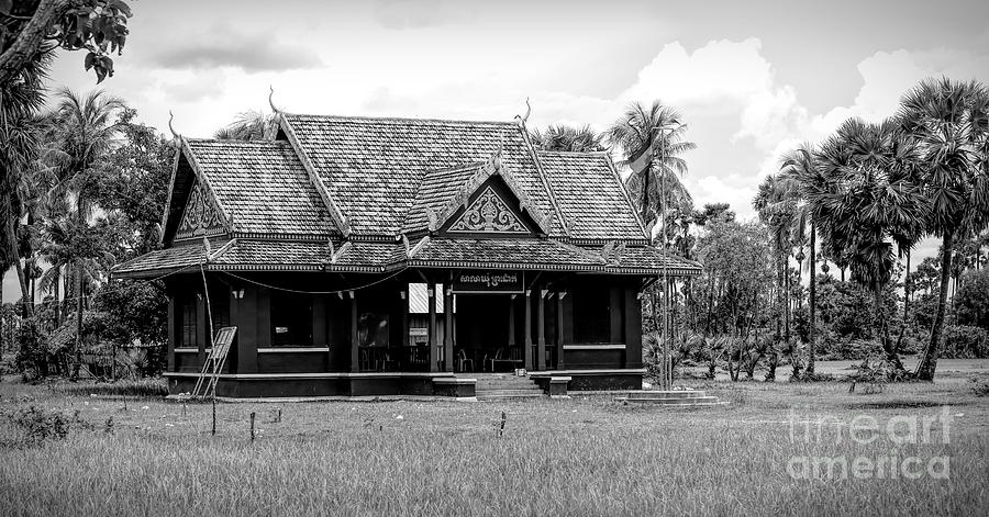 Black White Architecture Cambodian Off Roads  Photograph by Chuck Kuhn