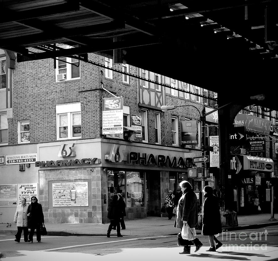 Ny Photograph - Black White Street Photography Brooklyn  by Chuck Kuhn