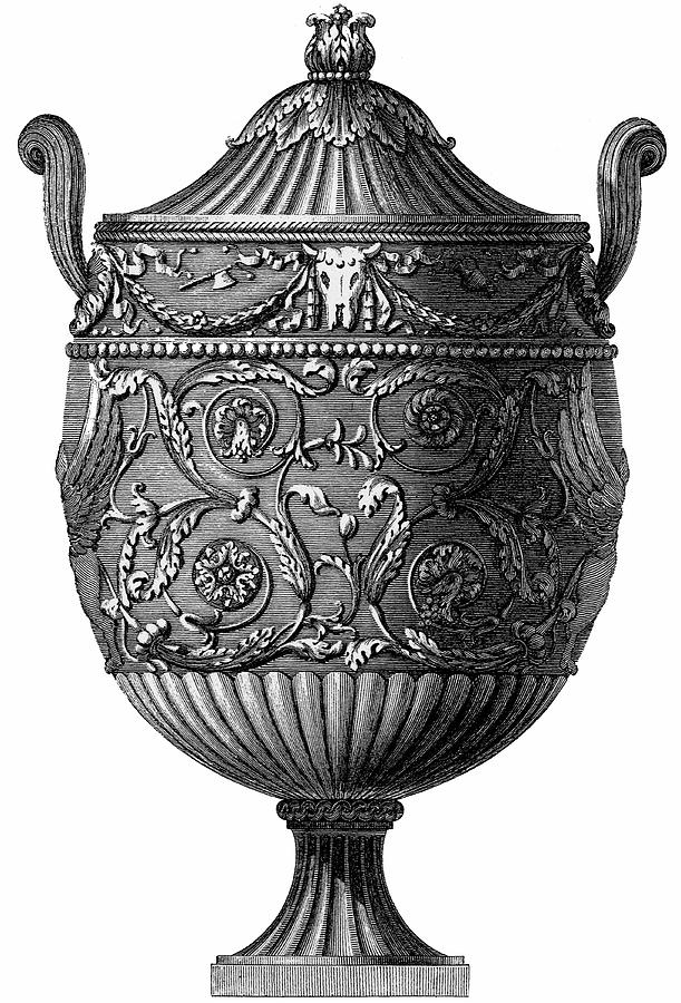 Vase Painting - Black & White Urn IIi (sc) by 0