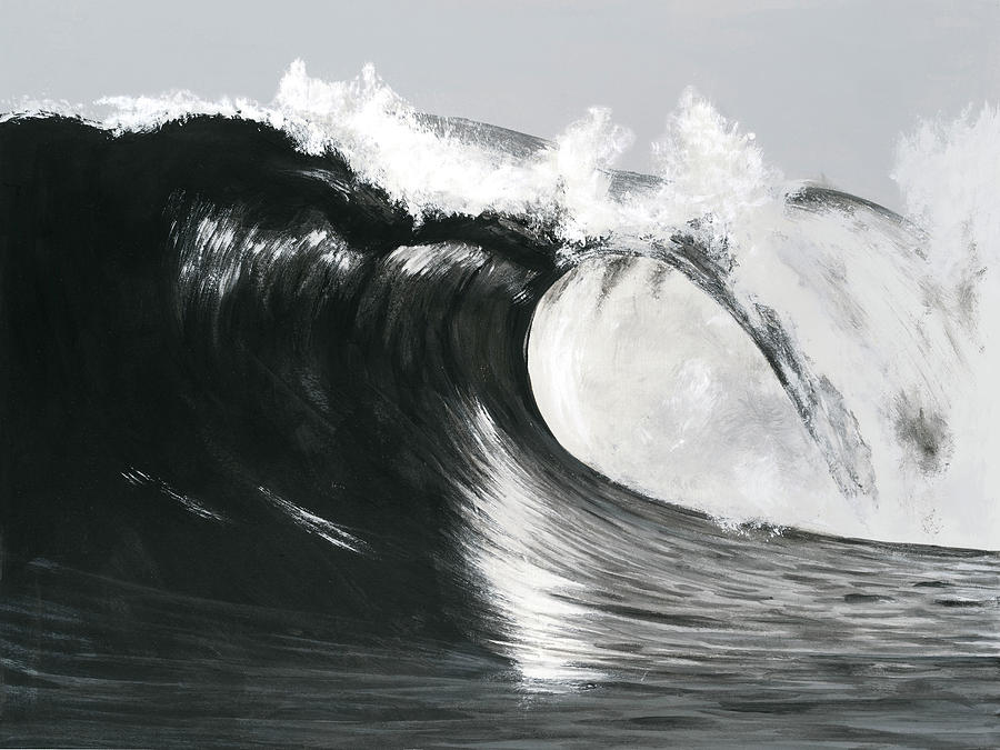 Black & White Waves IIi Painting by Michael Willett - Fine Art America