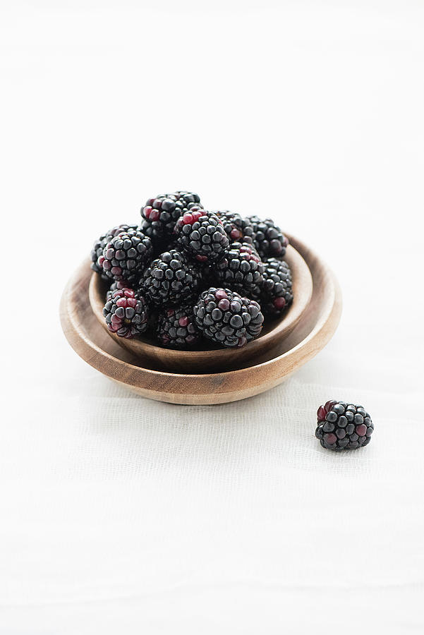 Still Life Digital Art - Blackberries In Bowl, Close-up by Magdalena Niemczyk - Elanart