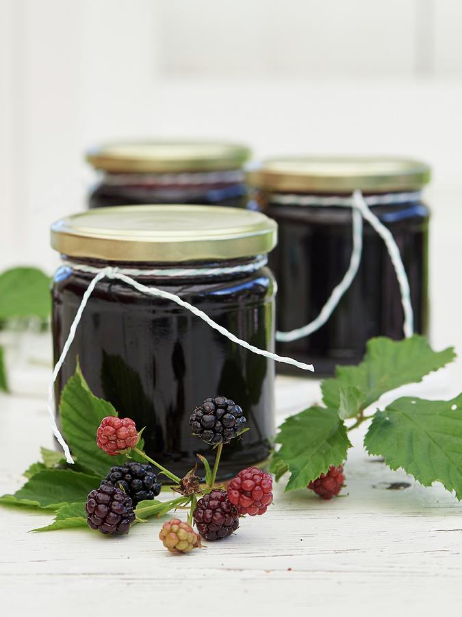 Blackberry Jam With Grape Juice Photograph by Hannah Kompanik