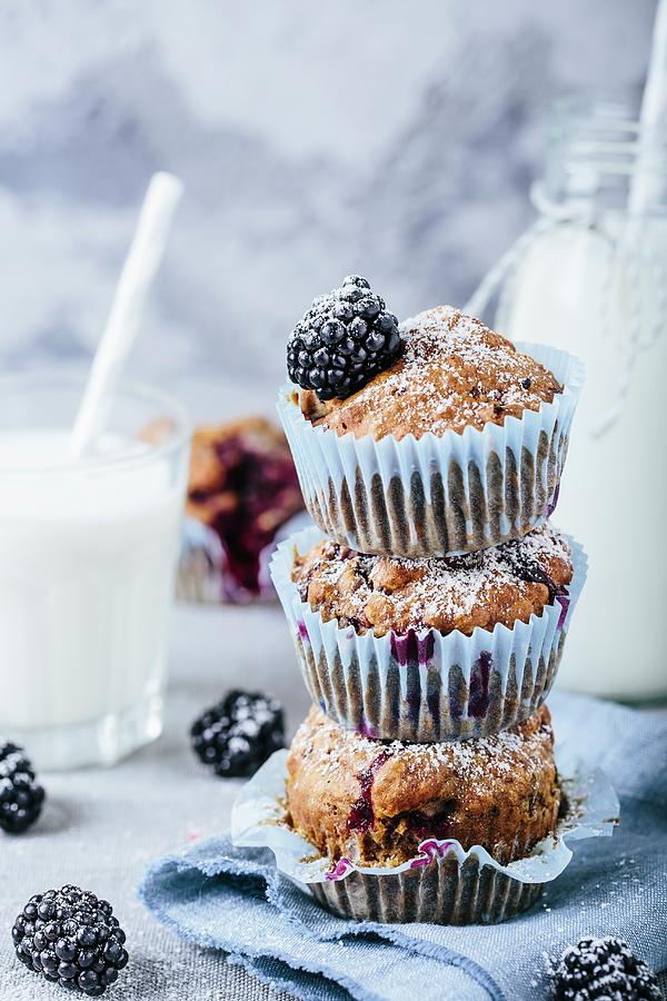 Blackberry Muffins Photograph by Ananda Swarupini