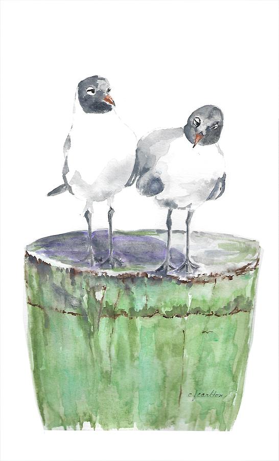 Blackface Gulls Painting by Claudette Carlton