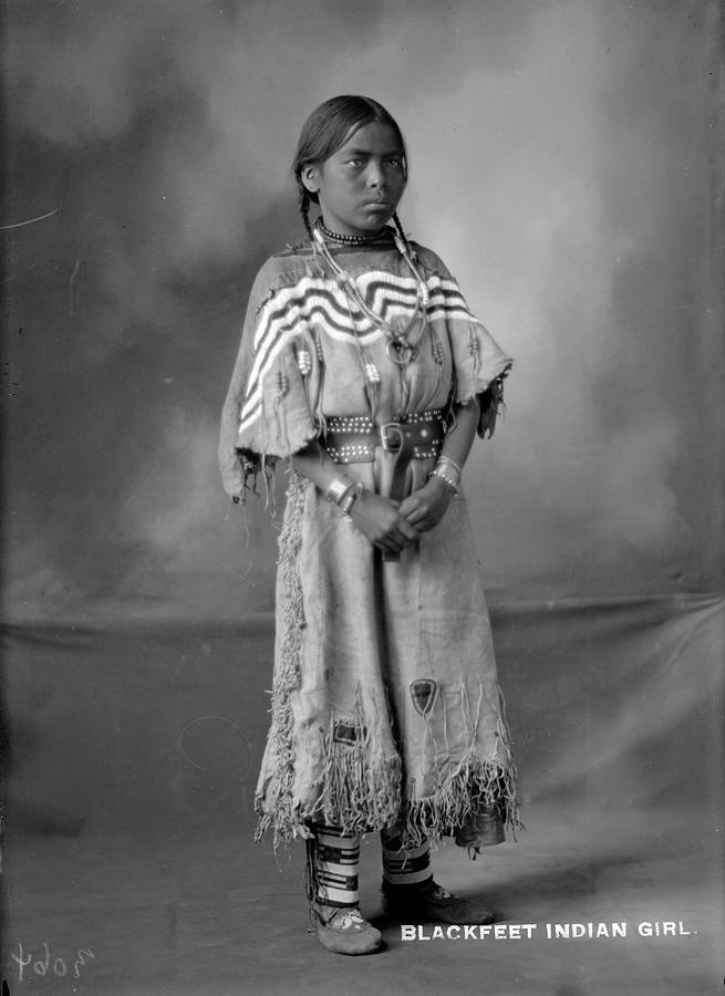 Blackfeet Indian Girl Painting by Celestial Images - Pixels
