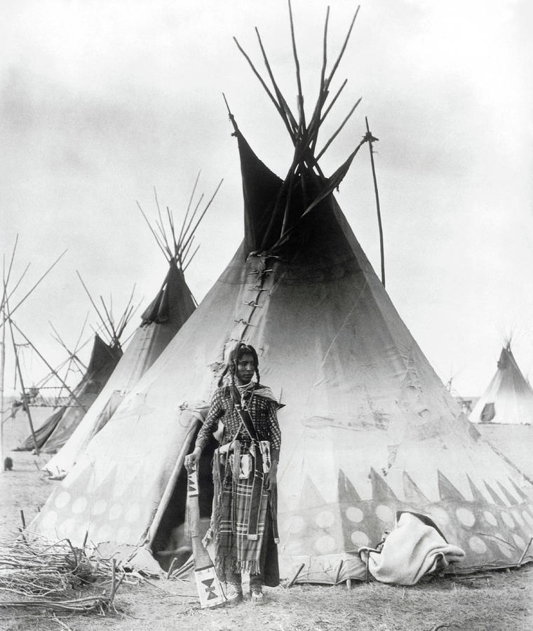 Blackfoot Brave, Near Calgary, Alberta, 1889 Photograph by Canadian School