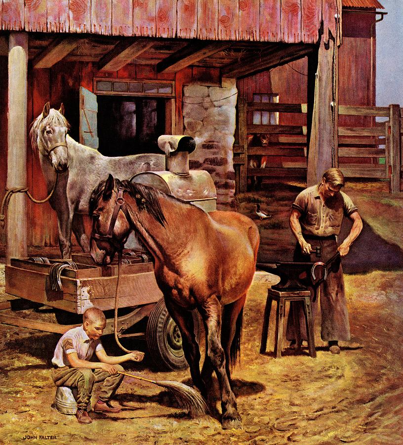 Blacksmith Drawing by John Falter | Fine Art America