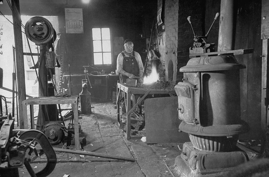 Archival Photograph - Blacksmith Shop by Walter Sanders