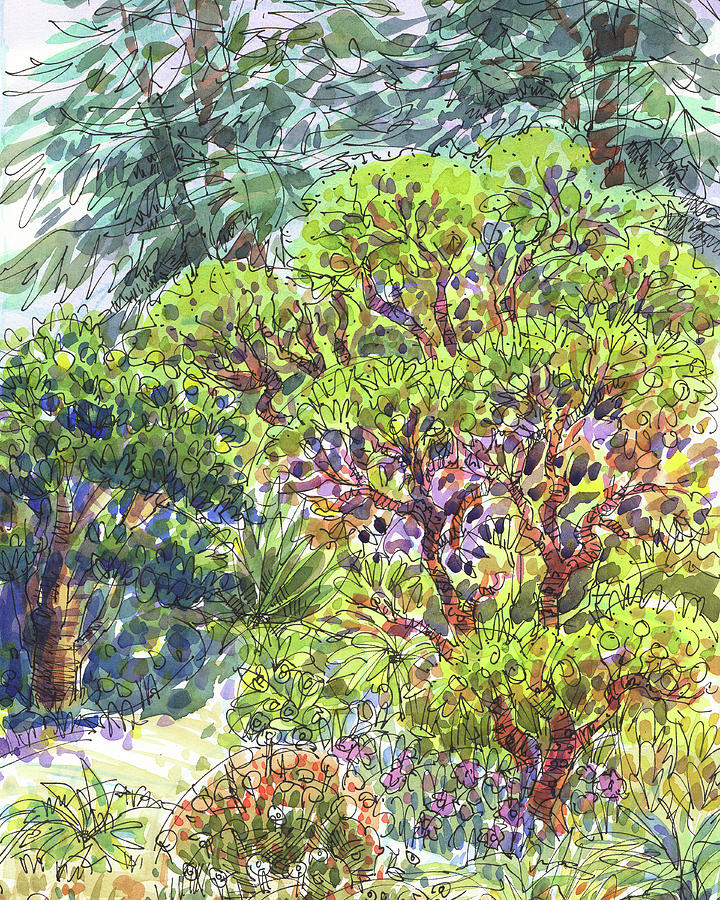 Blake Garden, Berkeley CA Painting by Judith Kunzle