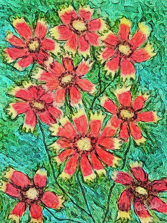 Blanket Flowers Digital Art by Anne Sands