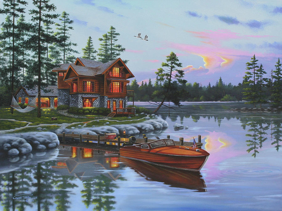 Cabin Painting - Blessed by Geno Peoples