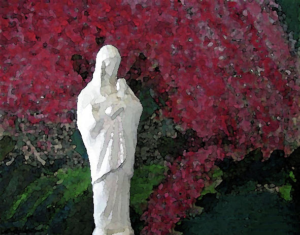 Blessed Mother and Jesus by Flowering Tree Mixed Media by Corinne Carroll