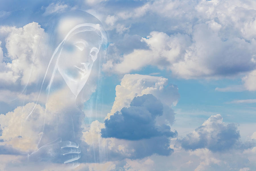 Blessed Virgin Mary on Sky background Photograph by Vivida Photo PC