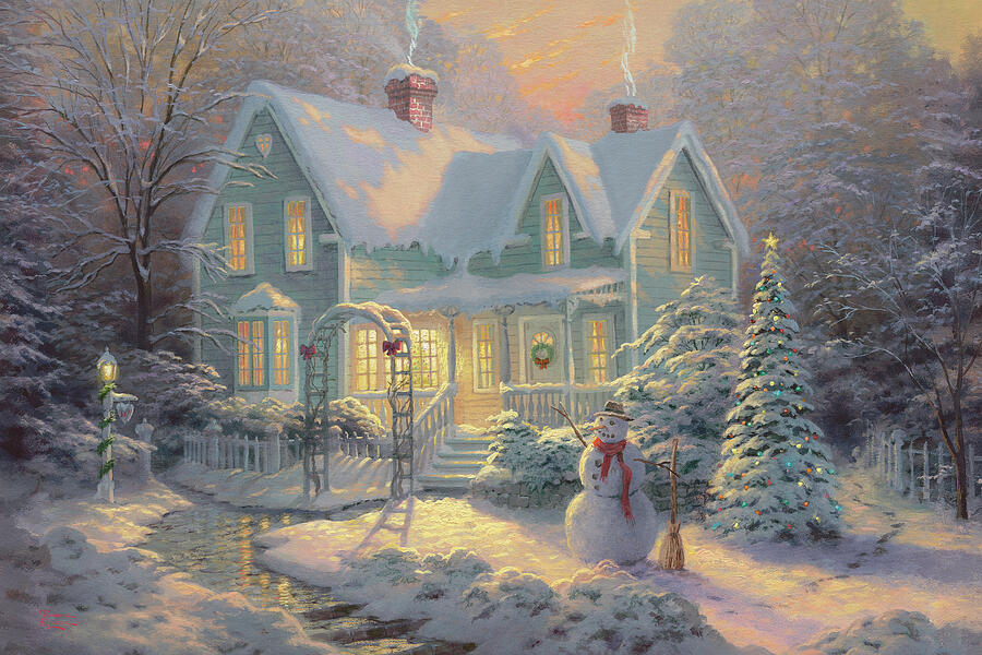 Blessings Of Christmas Painting by Thomas Kinkade Blessings Of Christmas Painting by Thomas Kinkade