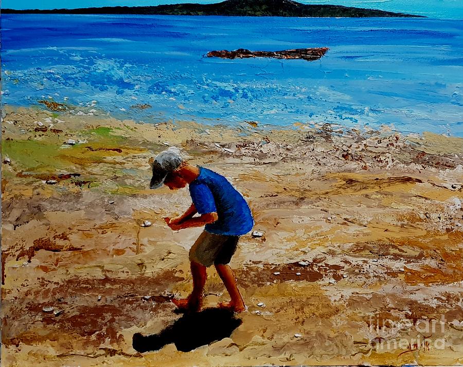 Blessings on thee, little man. Barefoot boy, with cheek of tan  - Acrylic Painting by Eli Gross