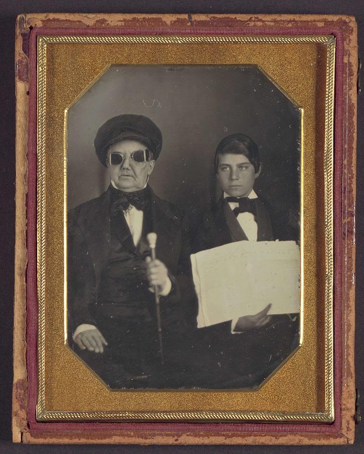 Blind Man And His Reader 1850 Daguerreotype Painting
