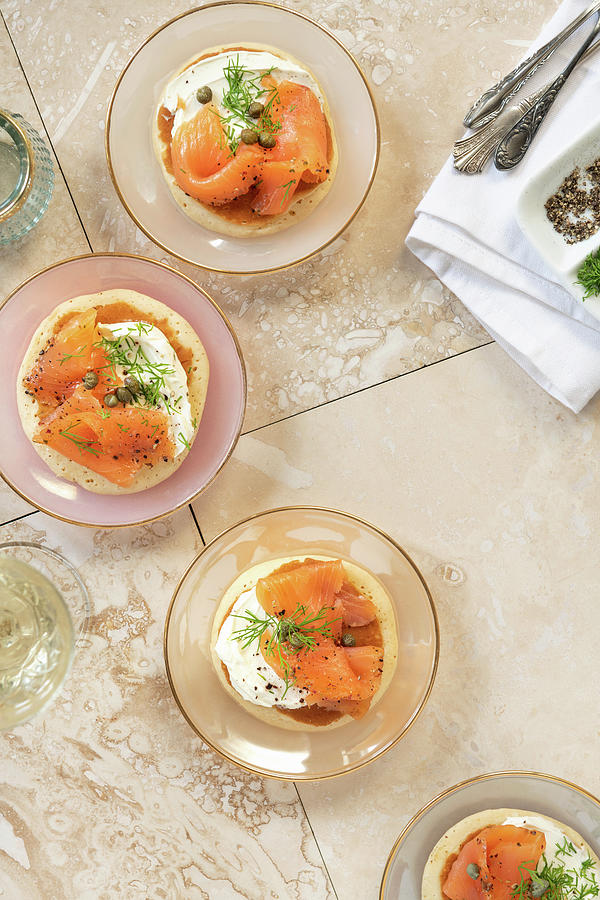 Blinis With Salmon And Cream Cheese Photograph by Komar